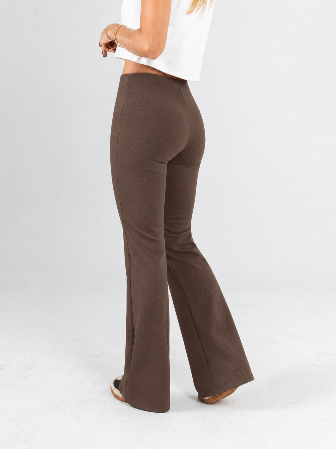 Ref: DCN1139 Pantalón flare stretch, tipo legging ,tiro alto, tono negro