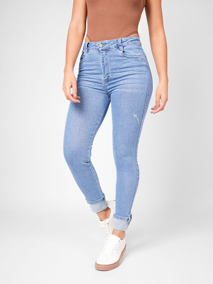 Ref: DCN880C Jean Skinny Stretch, Tiro Alto, Tono Claro