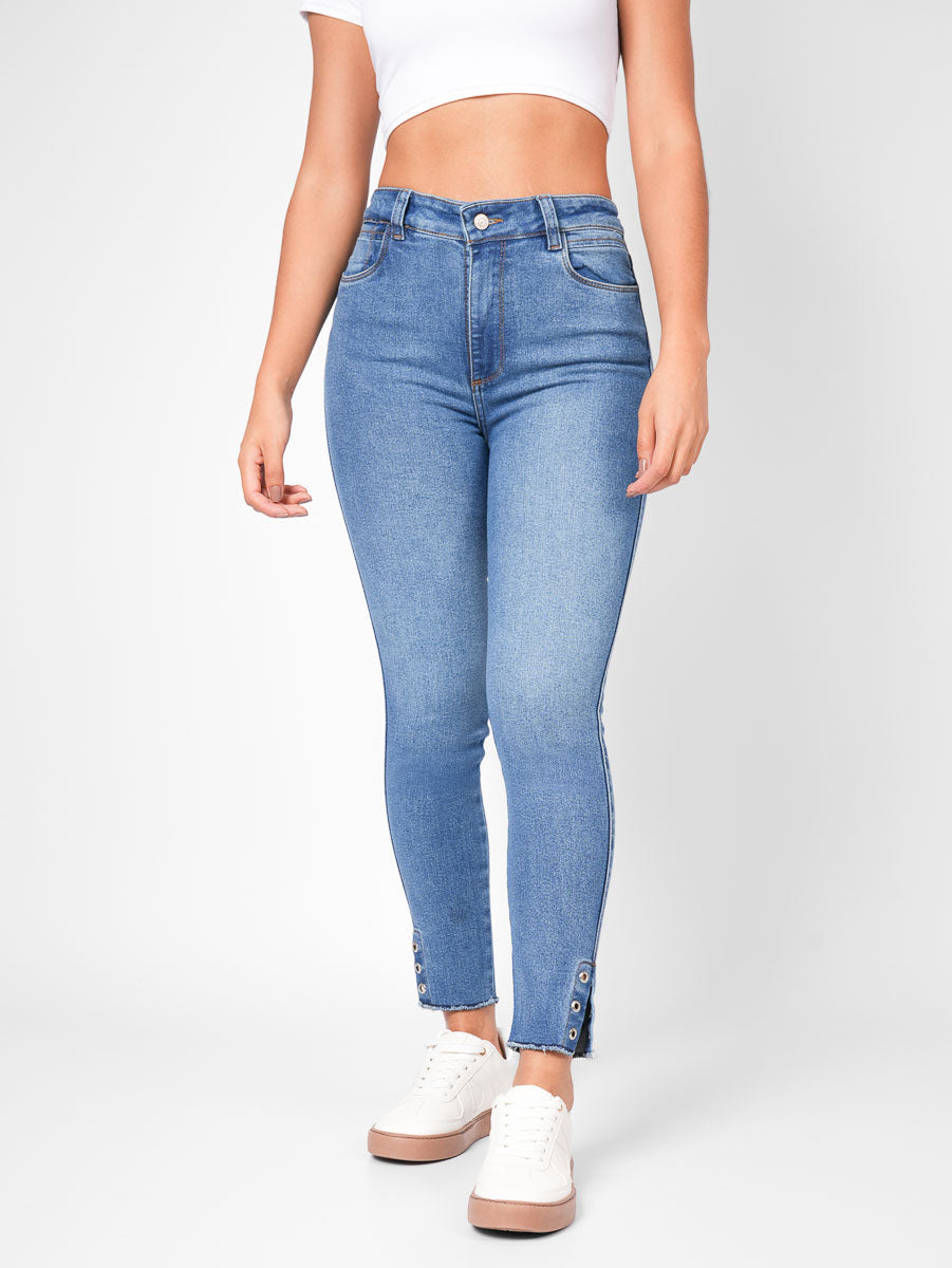 Ref: DCN879C Jean Skinny Stretch, Tiro Alto, Tono Claro