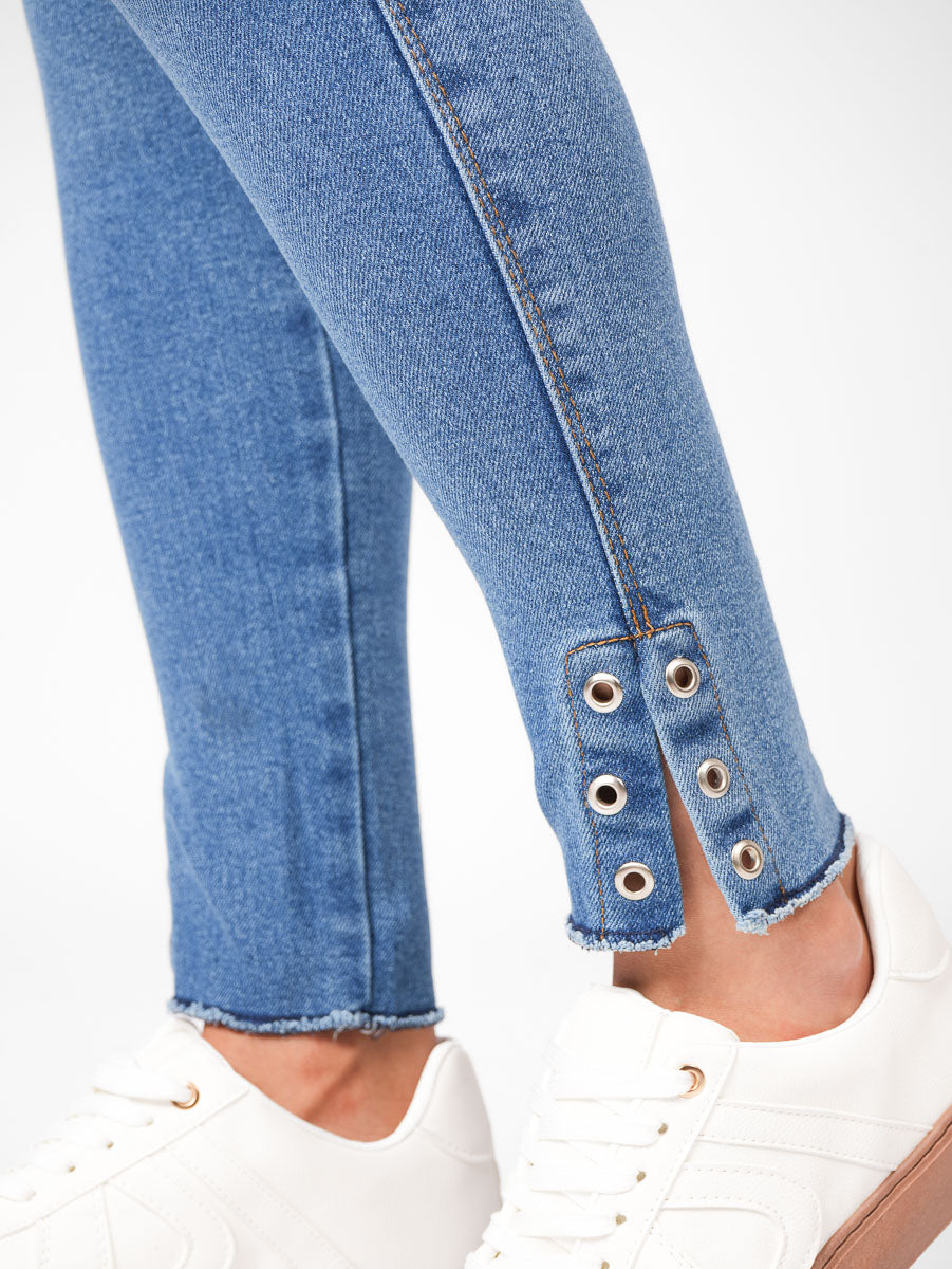 Ref: DCN879C Jean Skinny Stretch, Tiro Alto, Tono Claro