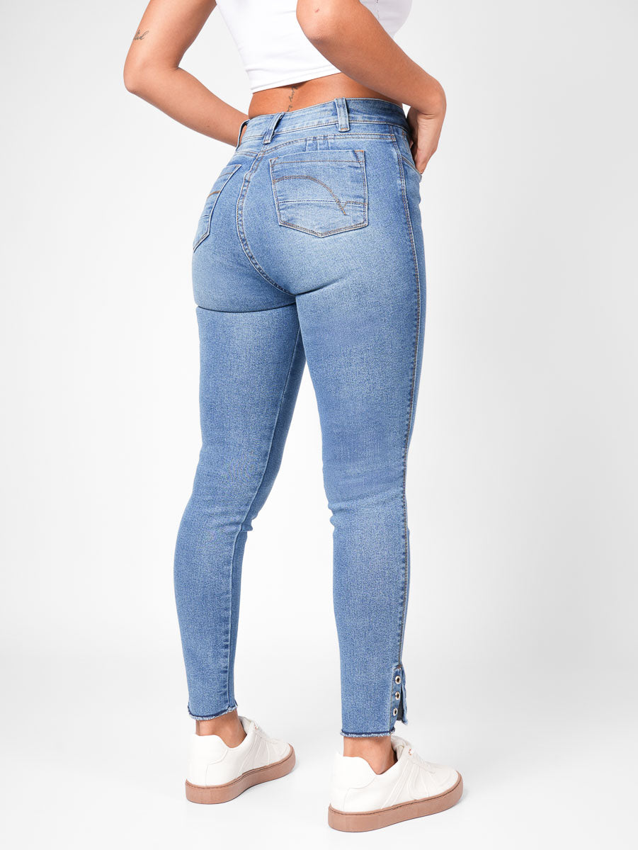 Ref: DCN879C Jean Skinny Stretch, Tiro Alto, Tono Claro