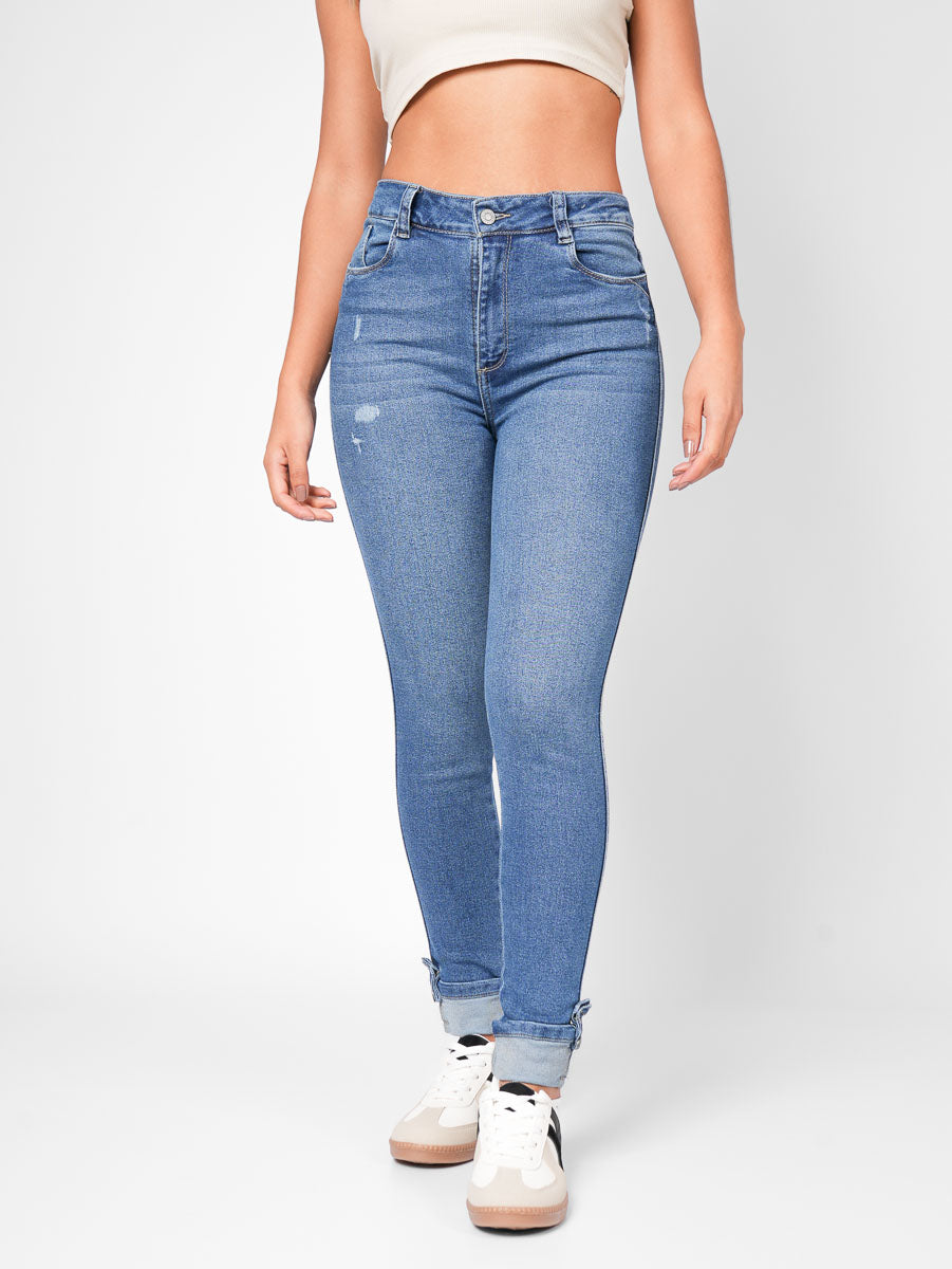 Ref: DCN880O Jean Skinny Stretch, Tiro Alto, Tono Oscuro