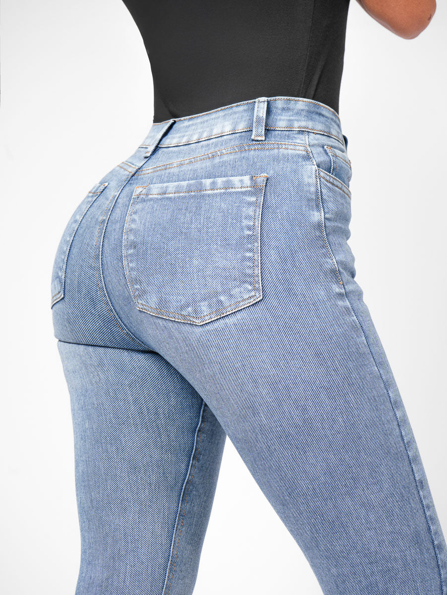 Ref: DCN889C Jean Skinny Stretch, Tiro Alto, Tono Claro