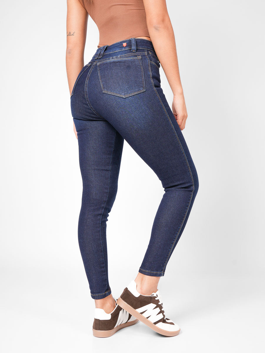 Ref: DCN881O Jean Skinny Stretch, Tiro Alto, Tono Oscuro