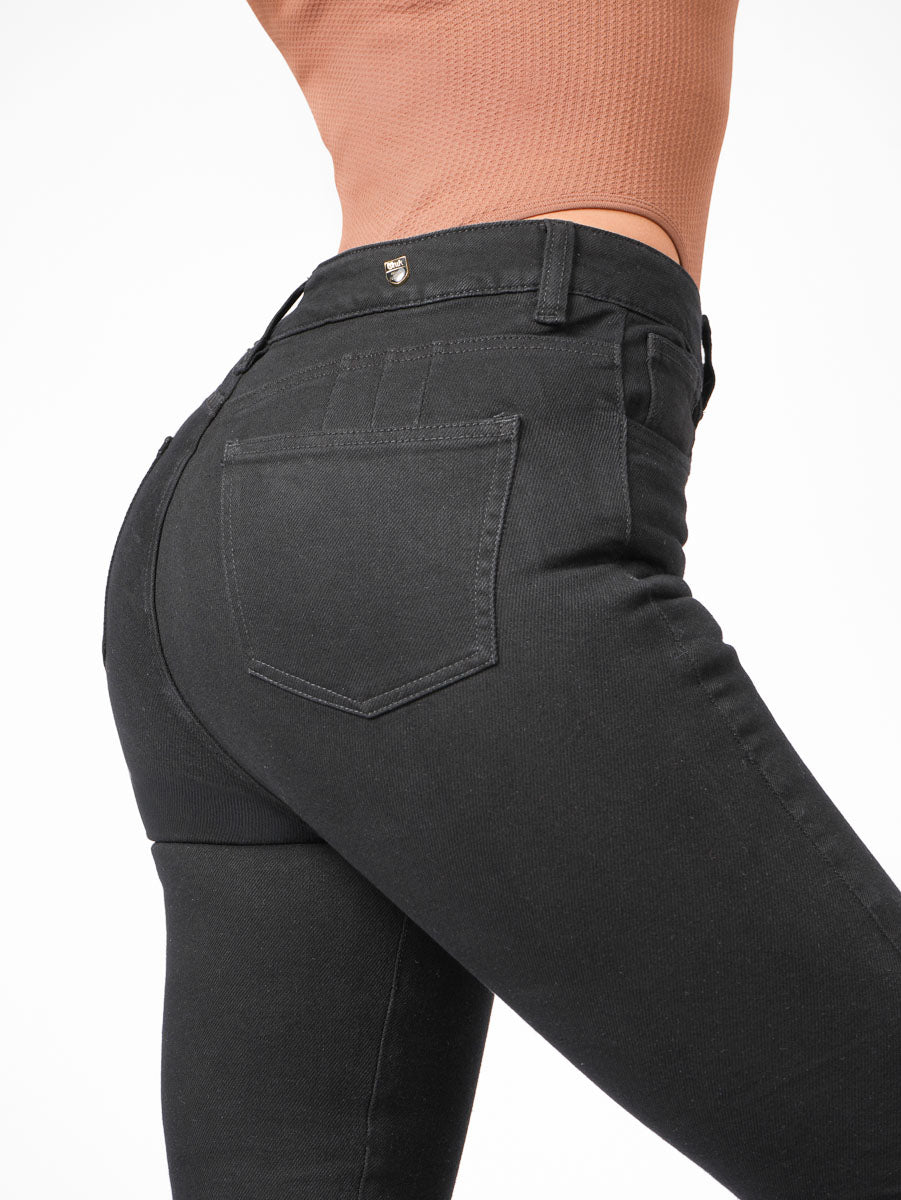 Ref: DCN891 Jean Skinny Stretch, Tiro Alto, Tono Negro