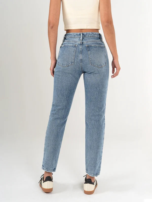 REF: DCN929 Jean Mom fit rígido, tiro alto