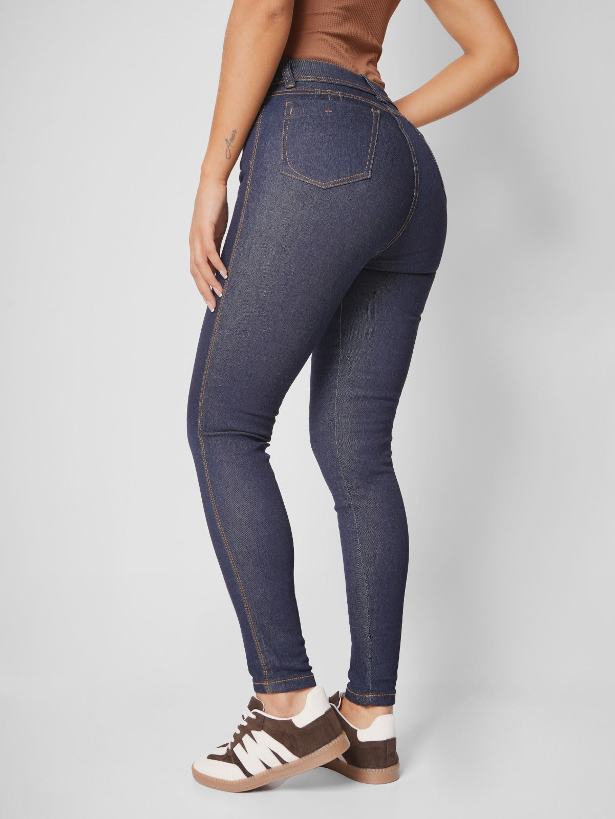 Ref: DCN912I Jean Skinny Stretch, Tiro Alto, Tono Industrial