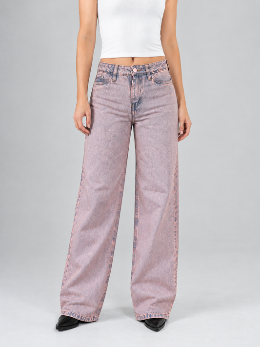 Ref: DCN1123 Jean Palazzo Tiro Medio Azul Rosado