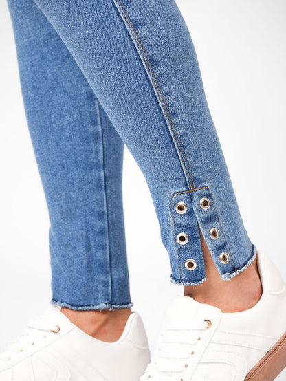 Ref: DCN879C Jean Skinny Stretch, Tiro Alto, Tono Claro