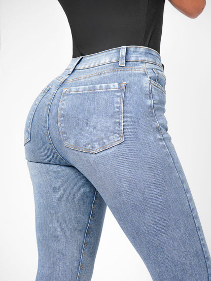 Ref: DCN889C Jean Skinny Stretch, Tiro Alto, Tono Claro