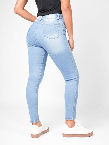 Ref: DCN884C Jean Skinny Stretch, Tiro Alto, Tono Claro