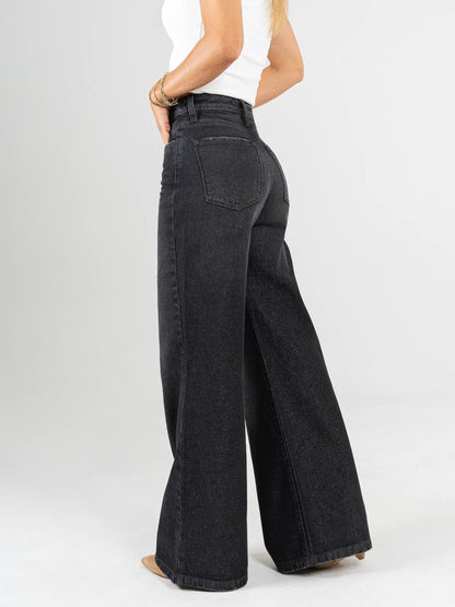 Ref: DCN858 Jean Mom flare, palazzo, rígido, tiro alto