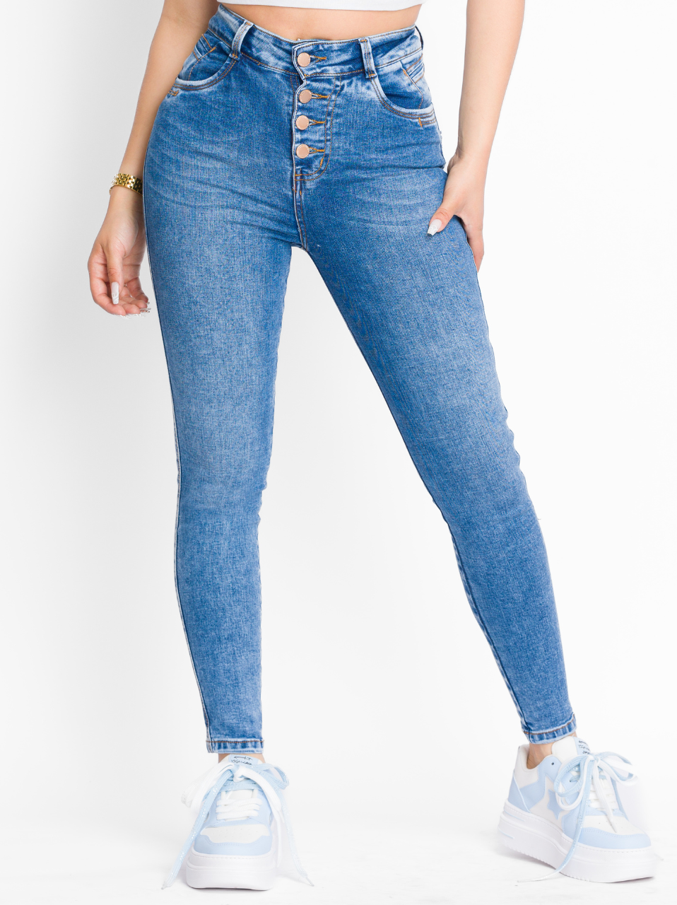 REF: DCN760 Jean Skinny stretch, tiro alto.