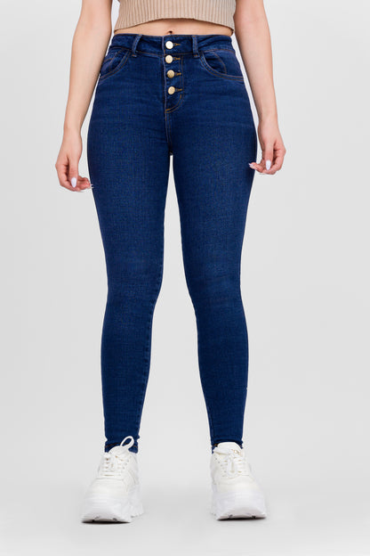 Ref: DCN766O Jean Skinny Stretch, Tiro Alto, Tono Oscuro