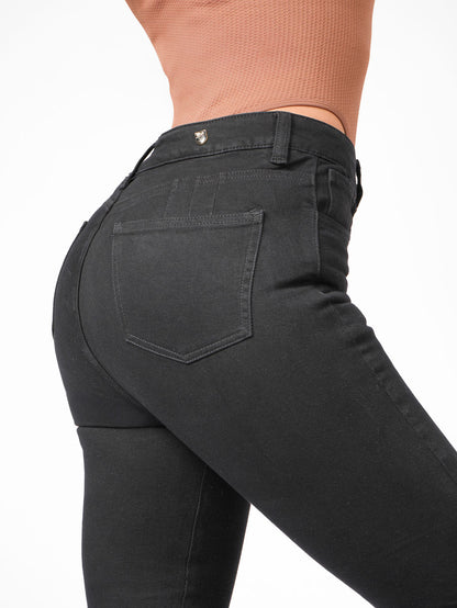 Ref: DCN891 Jean Skinny Stretch, Tiro Alto, Tono Negro