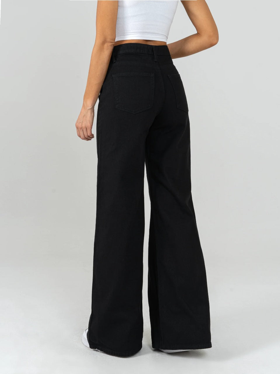 REF: DCN847 Y DCN862 Jean Mom Flare Palazzo, rígido, tiro alto