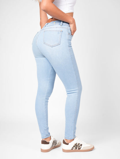 Ref: DCN892 Jean Skinny Stretch, Tiro Alto, Tono Claro