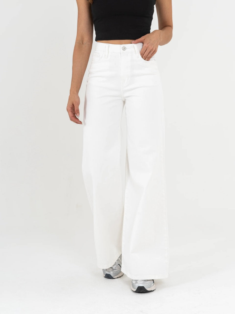 REF: DCN1093 Jean Mom Flare Palazzo Blanco