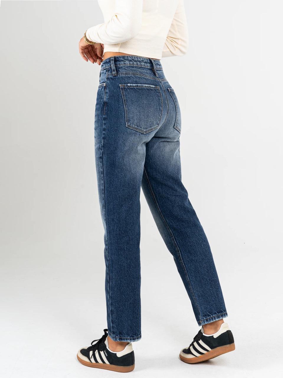 REF: DCN865 Jean Mom fit rígido, tiro alto
