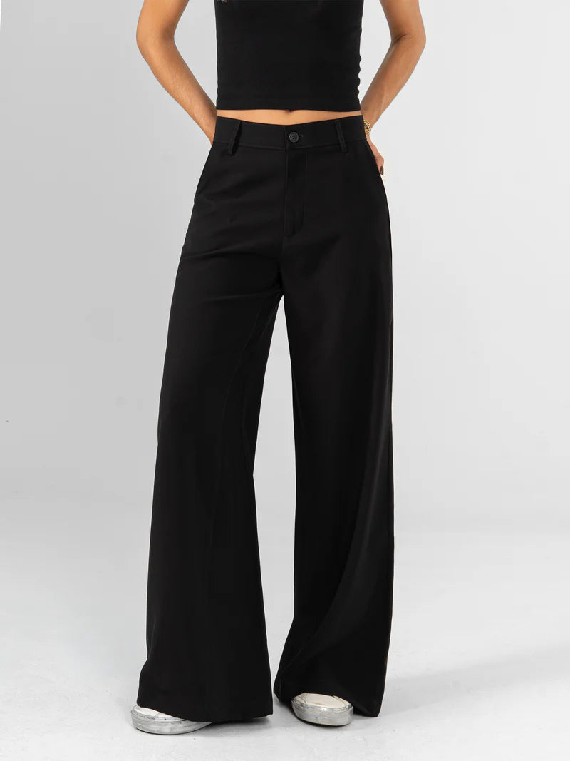 Ref: DCN1111 Pantalón straight leg, tejido plano liviano, tiro alto.
