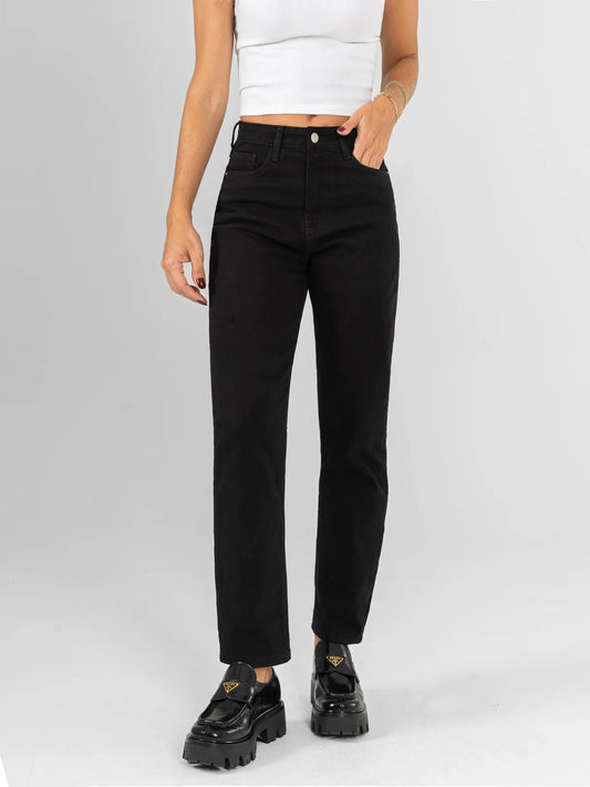 REF: DCN998 Jean Mom fit rígido, tiro alto