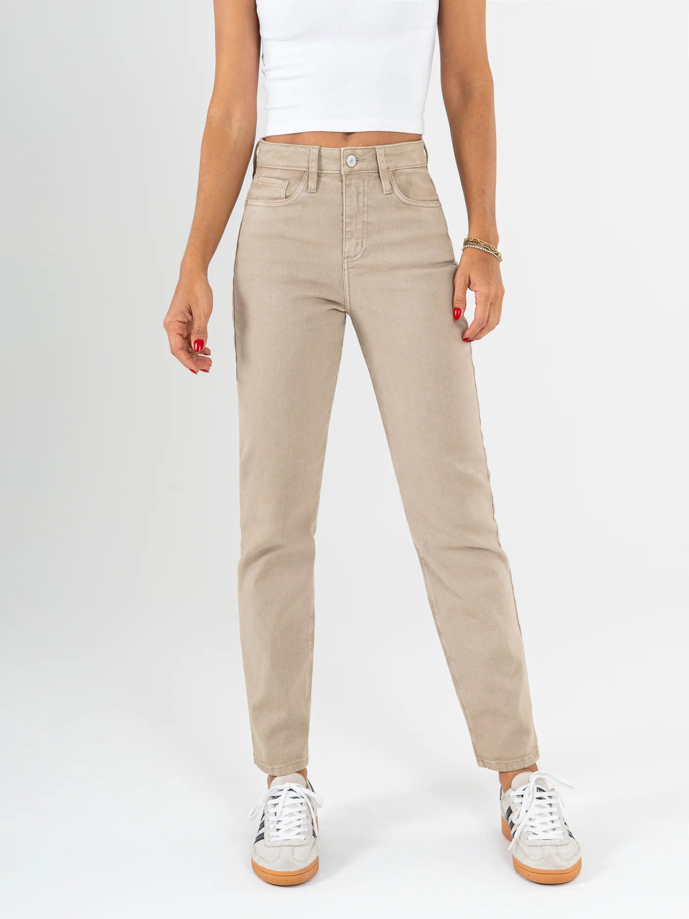 Ref: DCN973 Pantalón mom fit Strech, tiro alto