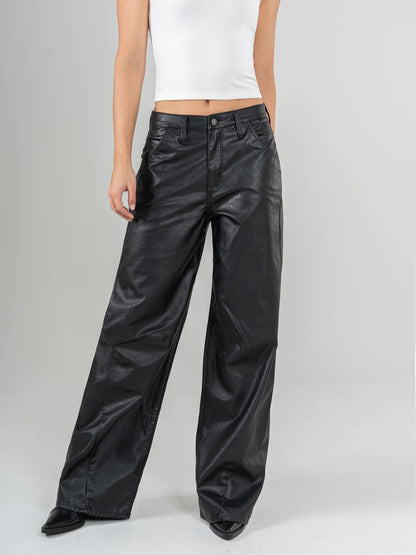 Ref:1021 pantalón wide leg efecto cuero