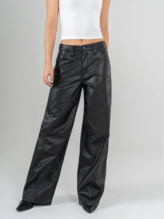 Ref:1021 pantalón wide leg efecto cuero