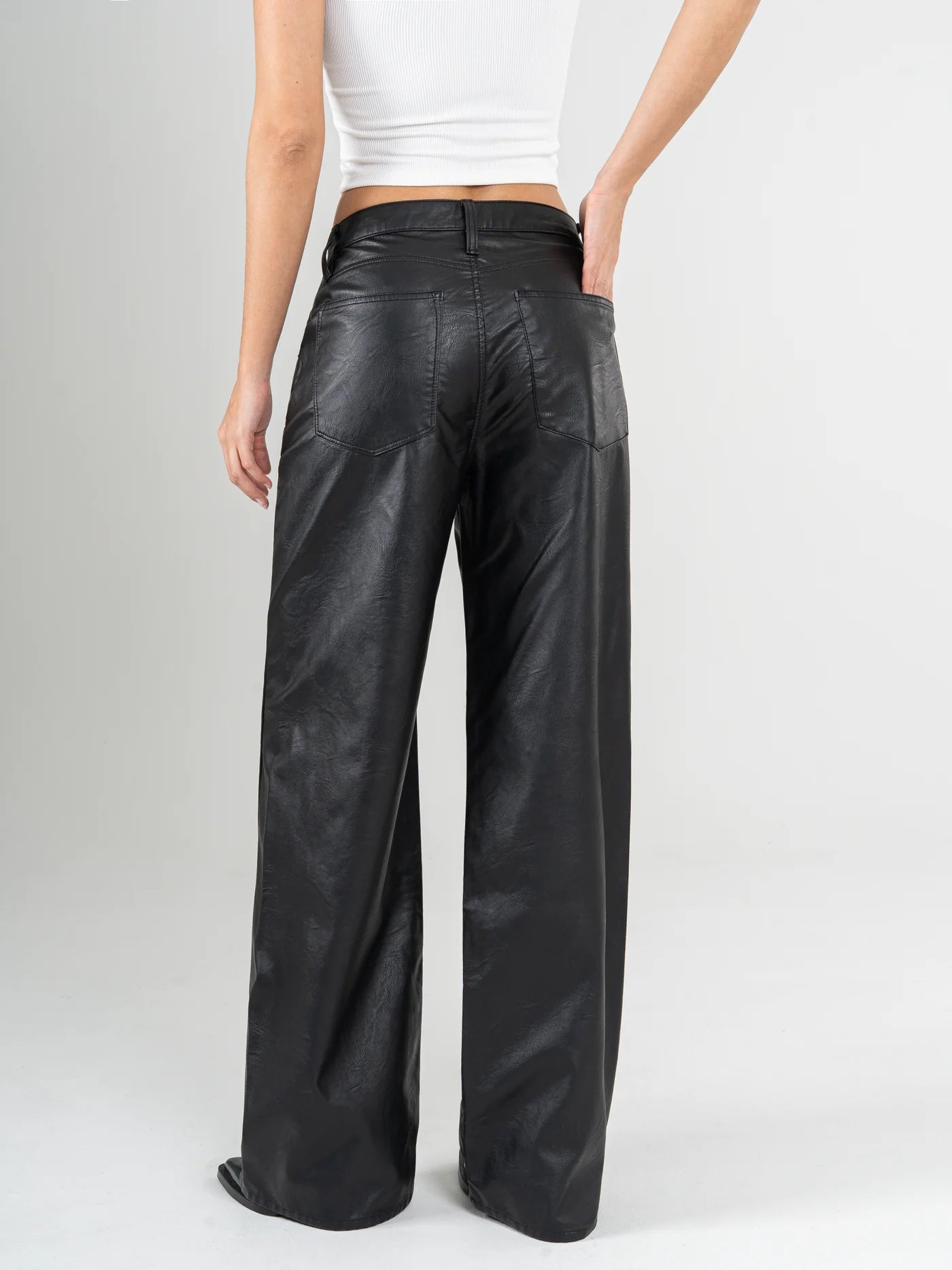 Ref:1021 pantalón wide leg efecto cuero