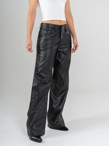 Ref:1021 pantalón wide leg efecto cuero