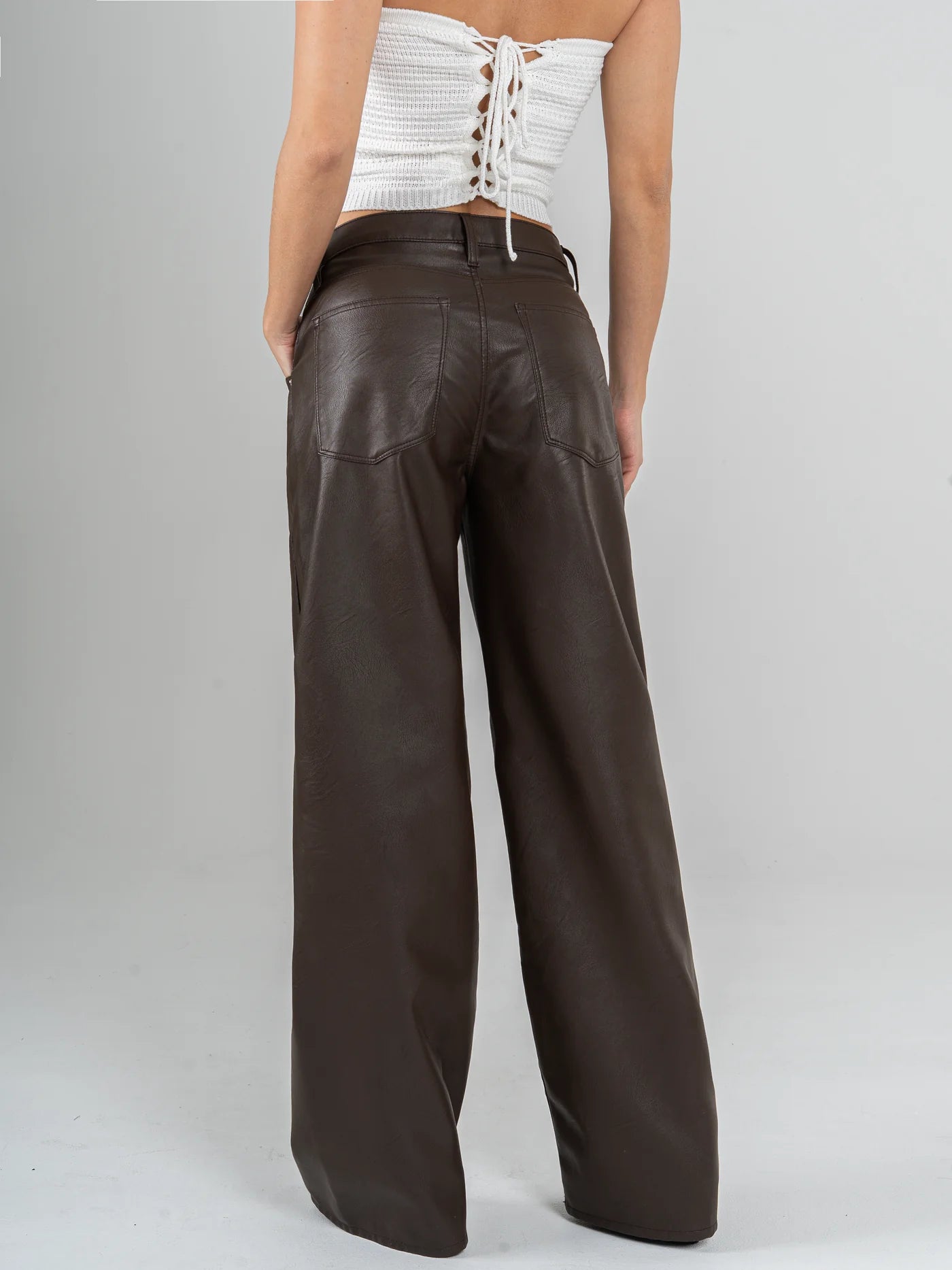 Ref:1021 pantalón wide leg efecto cuero