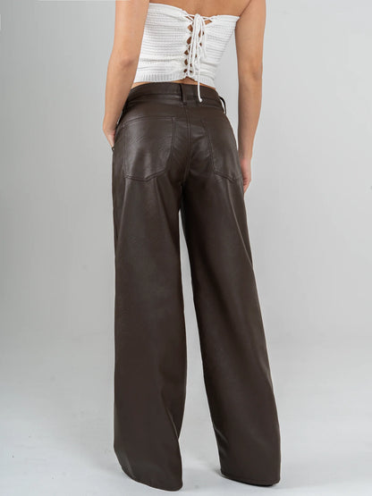 Ref:1021 pantalón wide leg efecto cuero