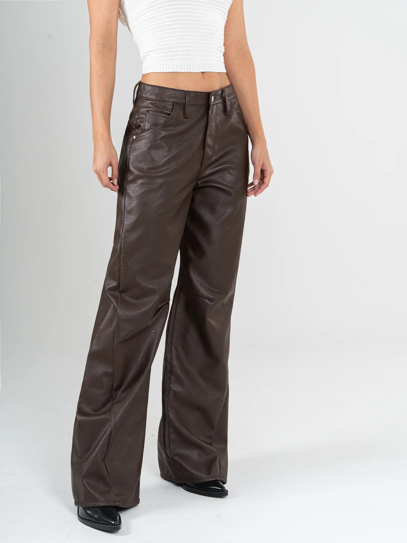 Ref:1021 pantalón wide leg efecto cuero