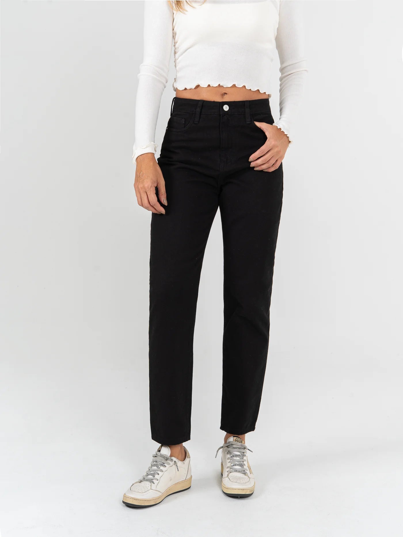 Ref: DCN959 Pantalón mom fit Rigido, tiro alto