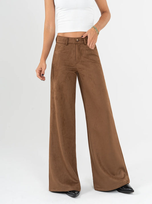 Ref: DCN1001 Pantalón palazzo stretch, prense en pierna, tacto suave, aterciopelado.