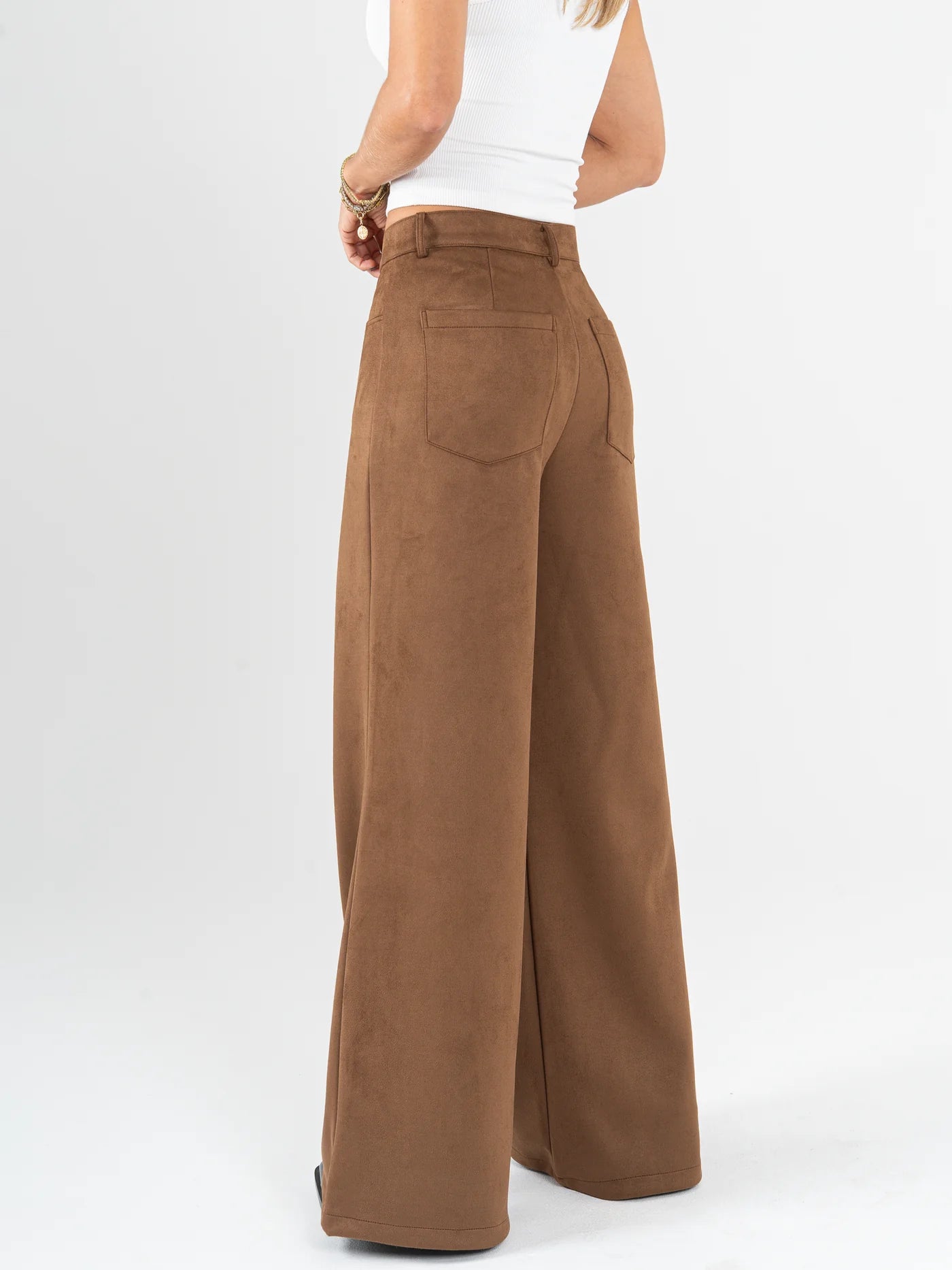Ref: DCN1001 Pantalón palazzo stretch, prense en pierna, tacto suave, aterciopelado.