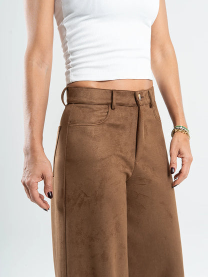 Ref: DCN1001 Pantalón palazzo stretch, prense en pierna, tacto suave, aterciopelado.