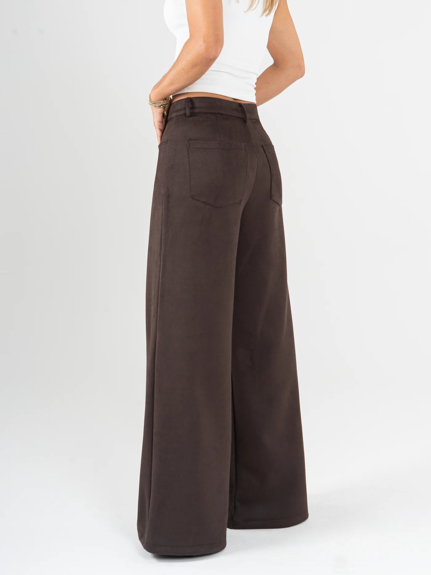 Ref: DCN1001 Pantalón palazzo stretch, prense en pierna, tacto suave, aterciopelado.