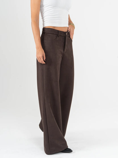 Ref: DCN1001 Pantalón palazzo stretch, prense en pierna, tacto suave, aterciopelado.