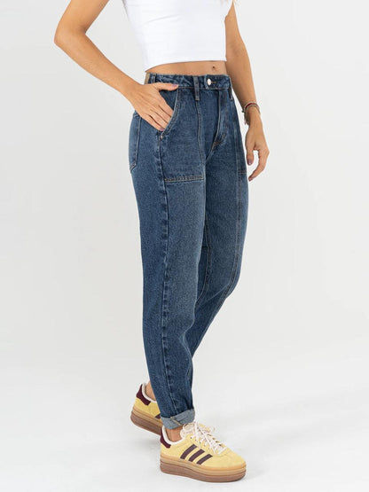 REF: DCN837 Jean Mom fit rígido, tiro alto, Piezas