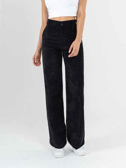 Ref: DCN861 Pantalón straight leg, stretch, en corduroy, tiro alto