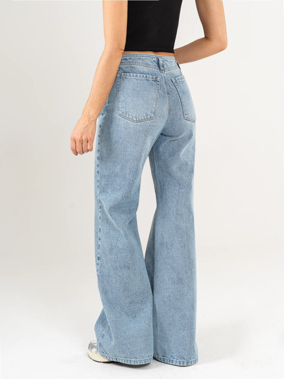 REF: DCN842  Jean Mom Flare Palazzo Pretina Con Detalle