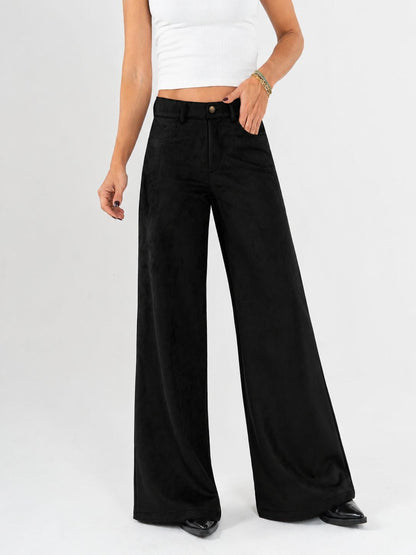 Ref: DCN1059 Pantalón palazzo stretch, prense en pierna, tacto suave, aterciopelado.