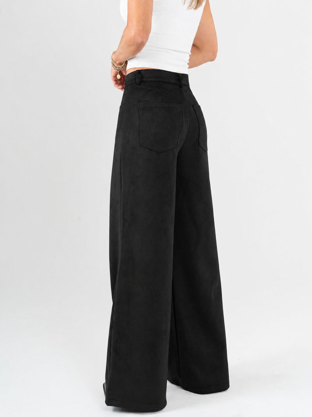 Ref: DCN1059 Pantalón palazzo stretch, prense en pierna, tacto suave, aterciopelado.