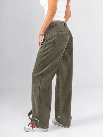 Ref: DCN1116 pantalon wide leg rígido detalle en bota