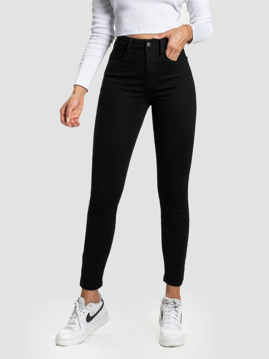 Ref: DCN914 Jean Skinny stretch, tiro alto, tono NEGRO