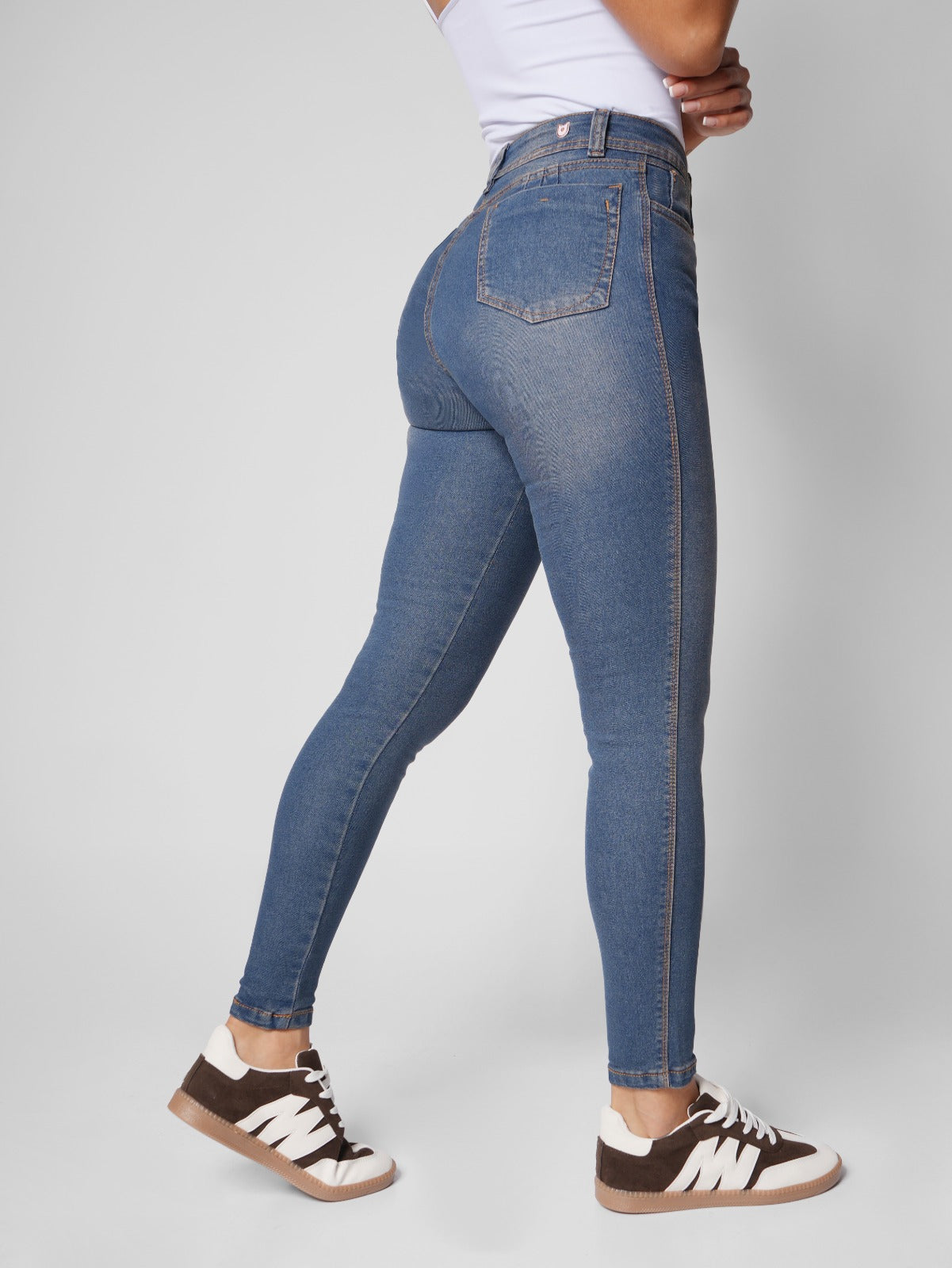 Ref: DCN912O Jean Skinny Stretch, Tiro Alto, Tono Oxidado