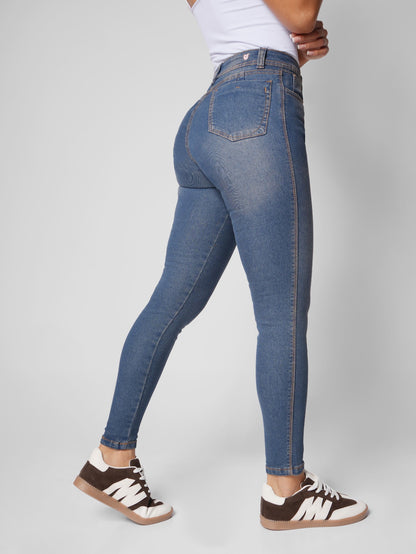 Ref: DCN912O Jean Skinny Stretch, Tiro Alto, Tono Oxidado