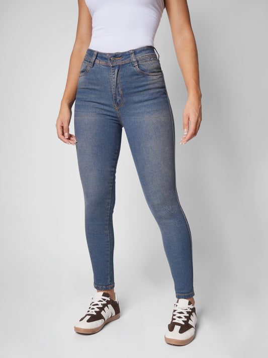 Ref: DCN912O Jean Skinny Stretch, Tiro Alto, Tono Oxidado