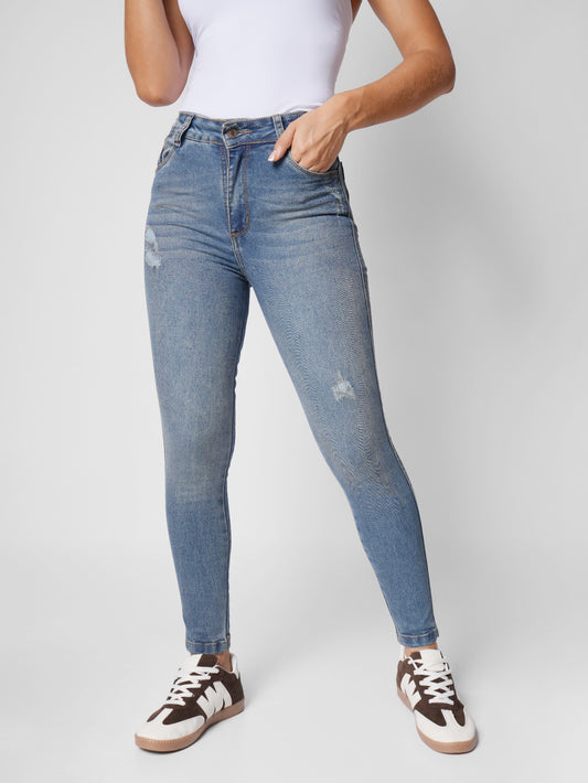 Ref: DCN908M Jean Skinny Stretch, Tiro Alto, Tono Medio